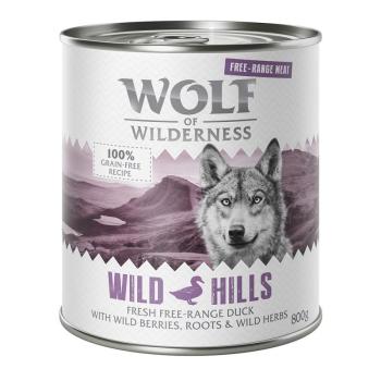 24x800g Wolf of Wilderness Free-Range Meat Wild Hills szabad tartású kacsa nedves kutyatáp kép