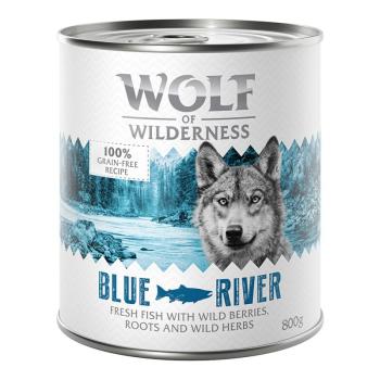 24x800g Wolf of Wilderness nedves kutyatáp- Blue River hal kép