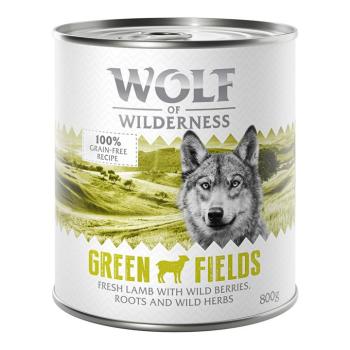 24x800g Wolf of Wilderness nedves kutyatáp- Green Fields - bárány kép