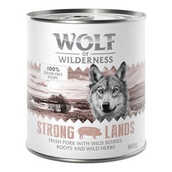 24x800g Wolf of Wilderness nedves kutyatáp- Strong Lands sertés kép