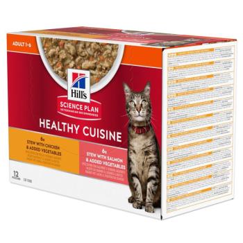 24x80g 1 + 1 ingyen! Hill's Science Plan Healthy Cuisine nedves macskatáp - Adult Healthy Cuisine csirke & lazac kép