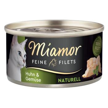 24x80g Miamor Naturelle finom filék csirke & zöldség nedves macskatáp kép