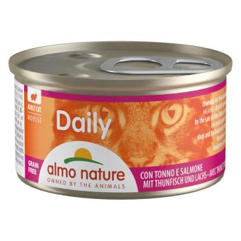 24x85g Almo Nature Daily Menu Tonhal & lazac mousse nedves macskaeledel kép