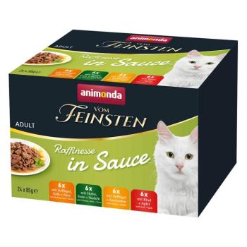 24x85g Animonda vom Feinsten Adult Raffinesse nedves macskaeledel szószban vegyes csomag kép