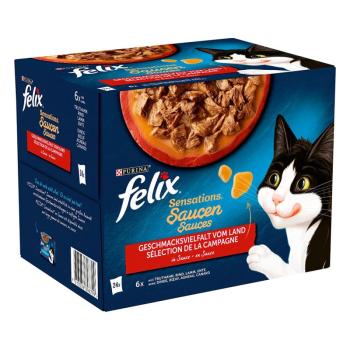 24x85g Felix Sensations szószos falatok húválogatás nedves macskatáp kép