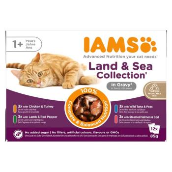 24x85g IAMS Advanced Nutrition Adult Land & Sea Mix szószban nedves macskatáp kép