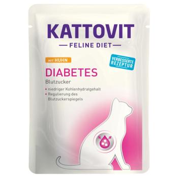 24x85g Kattovit Diabetes / Gewicht (súly) tasakos nedves macskatáp-csirke kép