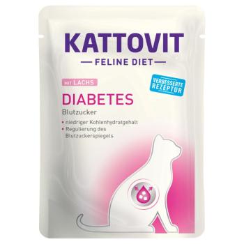 24x85g Kattovit Diabetes / Gewicht (súly) tasakos nedves macskatáp-lazac kép