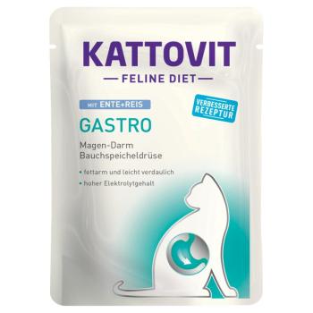 24x85g Kattovit Gastro tasakos nedves macskatáp-kacsa & rizs kép