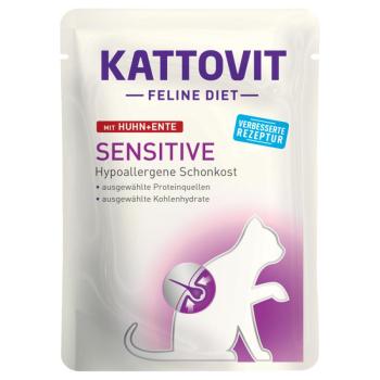 24x85g Kattovit Sensitive tasakos nedves macskatáp- Csirke & kacsa kép