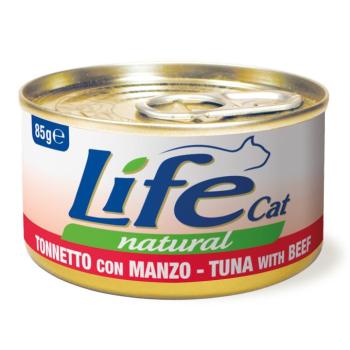 24x85g LifeCat Natural Adult Tonhal & marha nedves macskaeledel kép