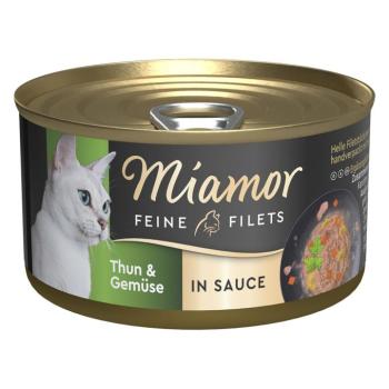 24x85g Miamor Feine Filets szószban nedves macskatáp - Tonhal & zöldség kép