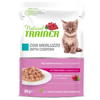24x85g Natural Trainer Kitten & Young nedves macskatáp - Tőkehal kép