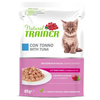 24x85g Natural Trainer Kitten & Young nedves macskatáp - Tonhal kép