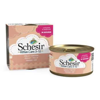 24x85g Schesir Kitten in Mousse csirke nedves kölyökmacskatáp kép