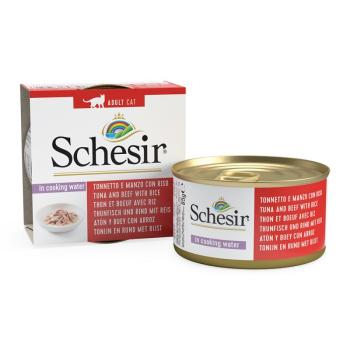 24x85g Schesir Natural nedves macskatáp-tonhal & marhafilé & rizs kép