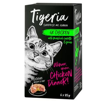 24x85g Tigeria nedves macskatáp- Csirke & tört sárgarépa, borsó kép