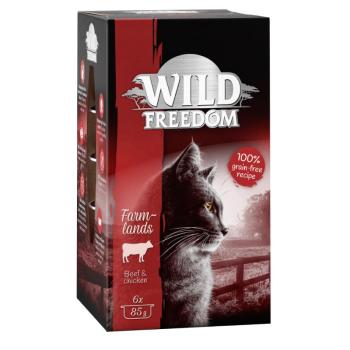 24x85g Wild Freedom Adult tálcás nedves macskatáp- Farmlands - marha & csirke kép