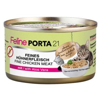 24x90g Feline Porta 21 csirke & aloe vera nedves macskatáp kép