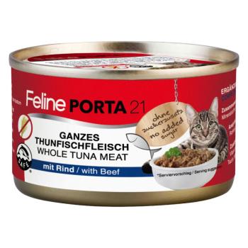 24x90g Feline Porta 21 tonhal & marha nedves macskatáp kép