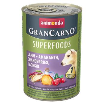 24xx400g Animonda GranCarno Adult Superfoods nedves kutyatáp- Bárány + amaránt, áfonya, lazacolaj kép