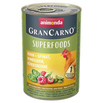 24xx400g Animonda GranCarno Adult Superfoods nedves kutyatáp- Csirke + spenót, málna, tökmag kép