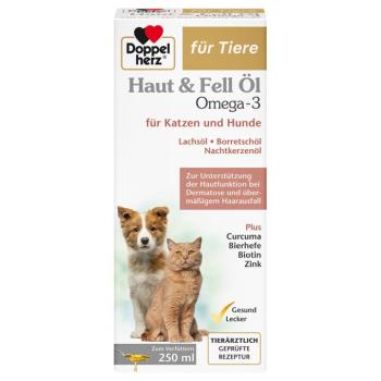 250ml Double Heart Skin & Fur Oil étrend-kiegészítő kutyáknak, macskáknak kép