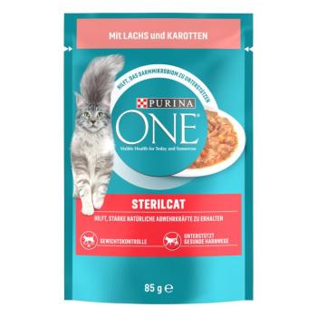 26x85g PURINA ONE SterilCat lazac & sárgarépa nedves macskatáp kép
