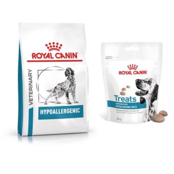 2kg Royal Canin Veterinary Canine Hypoallergenic száraz kutyatáp+3x snack ingyen kép