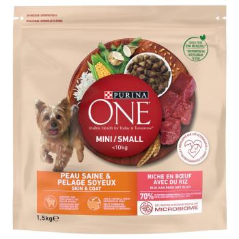 2x1,5kg PURINA ONE Mini Skin & Coat marha száraz kutyatáp kép