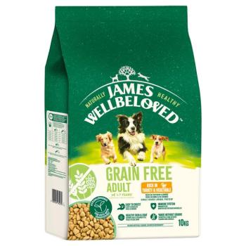 2x10kg James Wellbeloved Grain Free Adult Dog Hypoallergenic pulyka & zöldség száraz kutyatáp kép