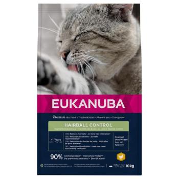 2x10kg kg Eukanuba Hairball Control Adult száraz macskatáp kép