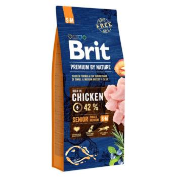 2x15kg Brit Premium by Nature Senior S/M, száraz kutyatáp kép