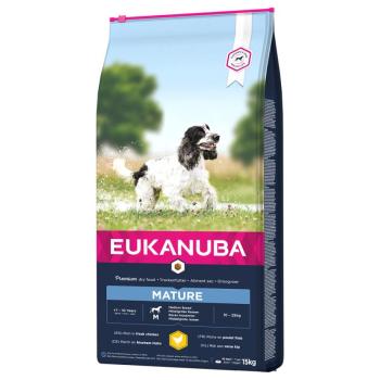 2x15kg Eukanuba Mature & Senior Medium Breed csirke száraz kutyatáp kép