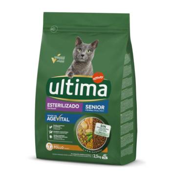 2x2,5kg Ultima Sterilized Senior csirke száraz macskatáp 20% kedvezménnyel kép