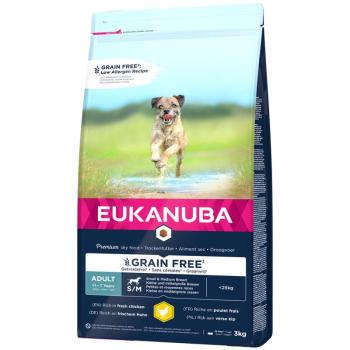 2x3kg Eukanuba Grain Free Adult Small / Medium Breed csirke száraz kutyatáp kép