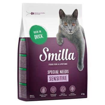 2x4kg Smilla Adult Sensitive gabonamentes kacsa száraz macskatáp kép