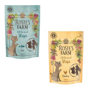 2x50g Rosie's Farm "Strips" macskasnack vegyes csomagban (csirke & hal) kép