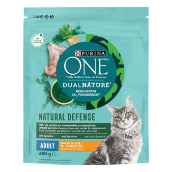 2x650g PURINA ONE Dual Nature csirke & spirulina száraz macskatáp kép