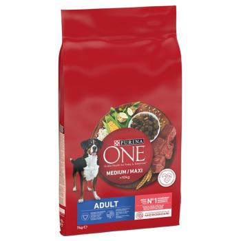 2x7kg Purina One Medium/Maxi Adult marha & rizs száraz kutyatáp kép