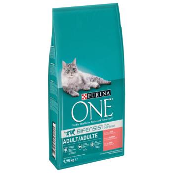 2x9,75kg Purina ONE Adult lazac & teljes kiőrlésű gabona száraz macskatáp kép