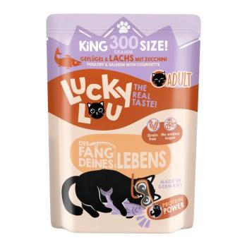 300g Lucky Lou Adult Szárnyas & lazac nedves macskaeledel kép