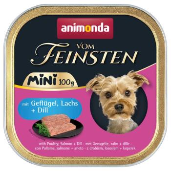 32x100g animonda vom Feinsten Adult Mini Szárnyas, lazac & kapor nedves kutyatáp kép