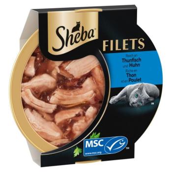 32x60g Sheba finom filék csirke & tonhal étrend-kiegészítő eledel macskáknak kép