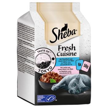 36x50g Sheba Fresh Cuisine Taste of Tokyo (MSC) tonhal & lazac nedves macskatáp kép