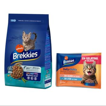 3kg Brekkies hal száraz macskatáp+4x85g Brekkies Daily Delice lazac & tonhal nedves macskatáp ingyen kép