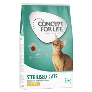 3kg Concept for Life Sterilised Cats csirke száraz macskatáp- javított receptúra! kép