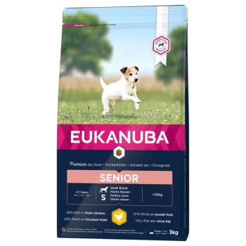 3kg Eukanuba Caring Senior Small Breed csirke száraz kutyatáp kép