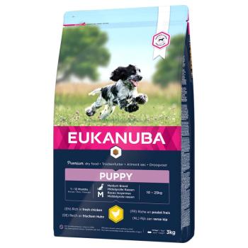 3kg Eukanuba száraztáp különböző korosztályokra és méretekre 10% árengedménnyel! száraz kutyatáp- Puppy Medium Breed csirke kép