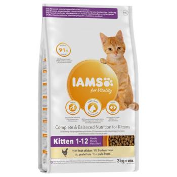 3kg Iams for Vitality Kitten csirke száraz macskatáp kép